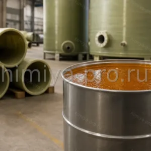 Изофталатная химстойкая полиэфирная смола PRE-67 PIPE TYPE в бочке для GRP-труб и ёмкостей в контакте с кислотами и щелочами