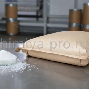 Белые гранулы стеариновой кислоты марки 1801 в промышленном мешке, высокоочищенная фракция C16-C18 для косметики