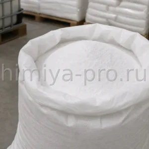 Белый рассыпчатый порошок триполифосфата натрия Na5P3O10 в мешке 25 кг на складе химического сырья