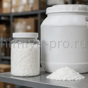 Белые хлопья центrimonium khlorida CTAC v promyshlennoy tarе — konditsioner i antistatik dlya kosmetiki i bytovoy khimii