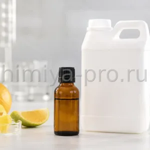 Прозрачная жидкость натурального D-лимонена в бутылке и канистре; натуральный ароматизатор с цитрусовым ароматом для пищевой промышленности