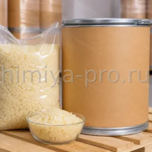 Твёрдые хлопья рисового воска Oryza Sativa из отрубей риса в промышленной упаковке для B2B-косметического сырья