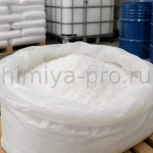 Белые хлопья технического воска Preparation Wax в мешке на паллете для полиролей, свечей и технических составов оптом