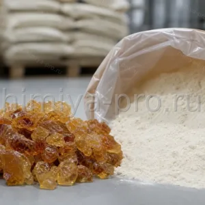 Аравийская камедь gum arabic E414 как пищевая добавка и технический полисахаридный коллоид, янтарный порошок и гранулы
