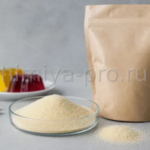 Мелкий светло-жёлтый порошок пищевого говяжьего желатина CAS 9000-70-8 в мешке для желирования и пищевых технологий