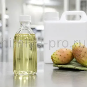 Светло-жёлтое рафинированное масло семян опунции CAS 90082-21-6 в прозрачном флаконе, канистра для косметического сырья