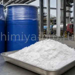 Чешуя едкого натра NaOH в промышленной таре для целлюлозно-бумажной и химической промышленности