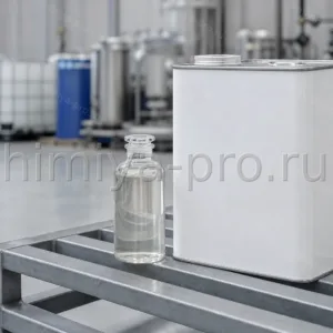 Бесцветная жидкость отвердителя IPDA-E51 на основе изофорондииамина в промышленной таре для эпоксидных ЛКМ и полимеров