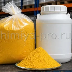 Хромат свинца(II) PbCrO4 CAS 7758-97-6 — жёлтый пигментный порошок в мешке и герметичной таре на складе неорганических пигментов