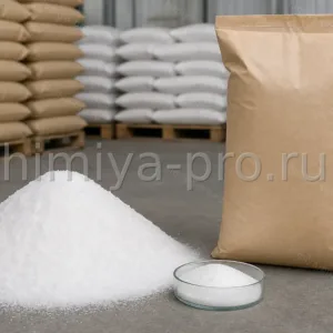Белый кристаллический порошок сульфата калия K2SO4 — хлорсвободное удобрение и сырьё для стекольной промышленности