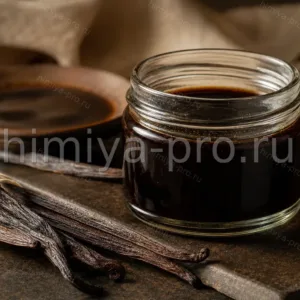 Тёмно-коричневый ванильный CO2-экстракт в стеклянной банке со стручками ванили, парфюмерное сырьё