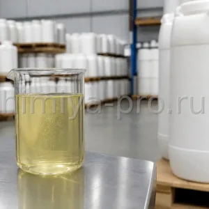 Светло-жёлтая жидкость кокоамидопропилбетаина 45% в стакане, белые бочки 25–200 кг на складе ПАВ
