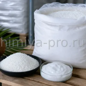 Белые иглы и гранулы кокосульфоната в промышленной упаковке — анионный ПАВ кокосового происхождения, оптом