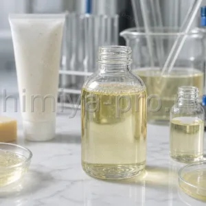 Динатриевая соль лаурет-3 сульфосукцината ANS: бледно-жёлтый раствор мягкого ПАВ в пробирках на линии мягких очищающих средств