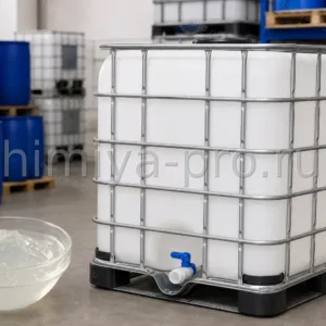 Вязкий гель лауретсульфата натрия SLES в IBC-контейнере на складе химического сырья, анионный ПАВ CAS 68585-34-2
