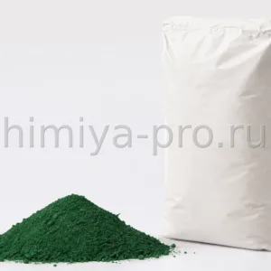 Однородный зелёный порошок окиси хрома Cr2O3 марки ОХП-1 в мешках 25 кг для лакокрасочной промышленности, CAS 1308-38-9