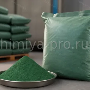Однородный зелёный пигментный порошок окиси хрома Cr2O3 ОХП-1 в мешках для красок и пластмасс, CAS 1308-38-9