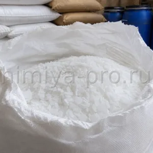 Сода каустическая чешуированная NaOH CAS 1310-73-2 в мешке 25 кг для мыловарения и щёлочной очистки промышленного оборудования