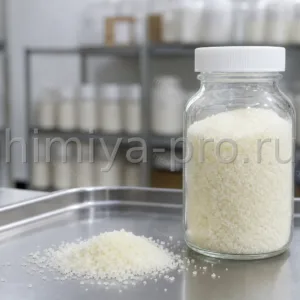 Белый кристаллический порошок малинового кетона CAS 5471-51-2 в стеклянной банке для пищевой и парфюмерной промышленности