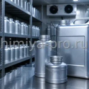 Бесцветный натуральный диметилсульфид в герметичных промышленных канистрах на охлаждаемом складе пищевых ароматизаторов.