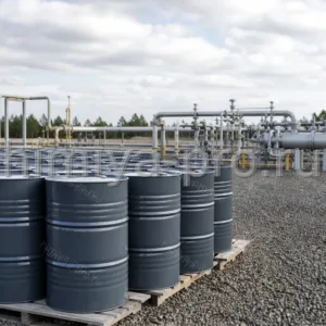 Технический метанол в стальных бочках около 200 л на площадке газоперерабатывающего объекта как антигидратный реагент
