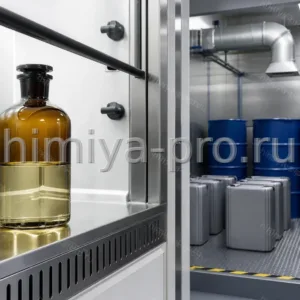 Бесцветные эфиры серной кислоты в герметичной таре и вытяжном шкафу лаборатории тонкого синтеза