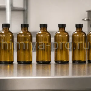 Тёмные флаконы с бледно-жёлтым 2-этил-5(6)-метилпиразином — пищевой ароматизатор жареного профиля