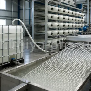 Стирол-акриловое связующее в IBC на линии пропитки дорожной стеклосетки, производство стекломатериалов
