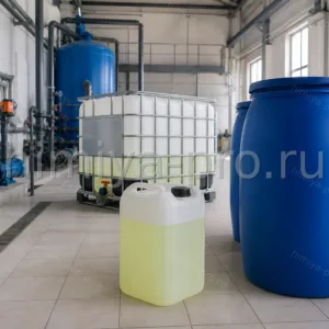 Зеленовато-жёлтый гипохлорит натрия марки А в канистре, бочках и IBC на станции водоснабжения