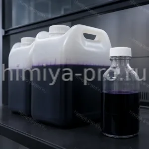 Тёмно-фиолетовый раствор трихлорида титана 15% в канистрах на складе коррозионных реактивов