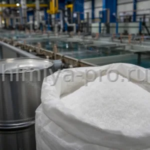 Белый кристаллический сульфат цинка технический 7-водный у ванны цинкования в гальваническом цехе