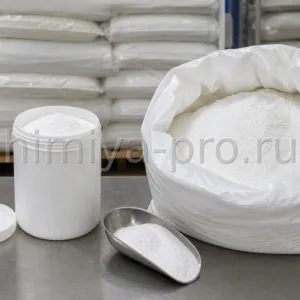 Белый порошок лимонной кислоты моногидрата Е-330 в канистре и мешке 25 кг на складе сырья