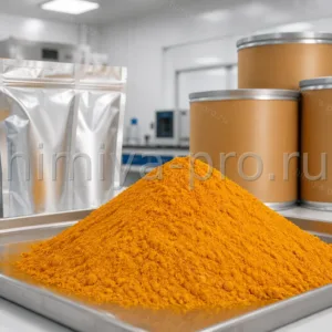 Сыпучий оранжево-жёлтый порошок лютеина E161b 1–1,5% в фольгированных пакетах и барабанах для таблеток