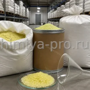 Мешки жёлто-зелёного кристаллического порошка троксерутина для венотоников, гелей и капсул
