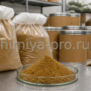 Коричневатый порошок экстракта эхинацеи в мешках с вкладышем и барабане для капсул и сиропов