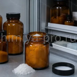 Белые кристаллы перйодной кислоты в плотно закрытых янтарных банках для синтеза и PAS-окраски