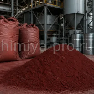 Тёмно-красный микронизированный пигмент 190-6 у промышленных мешков в цехе антикоррозионных покрытий