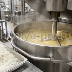 Расплав восковых чешуек сорбитанстеарата в масляной фазе на пищевой линии: эмульгатор вода-в-масле E491