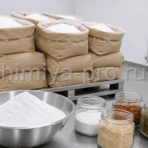 Пищевой стеарат кальция белым порошком в мешках с вкладышем на гигиеничном складе добавки против слеживания