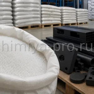 Плотные гранулы полиэтилена высокой плотности HD 02594 LS и жёсткие технические детали в мешках 25 кг