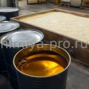 Бочки полиоля Сибуфом СЕ/45/М и толстый слой заливочного закрытоячеистого ППУ для массивных полостей