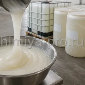 Белая вязкая паста лауретсульфата натрия SLES 70% в бочках и еврокубе: анионный ПАВ для шампуней и моющих средств
